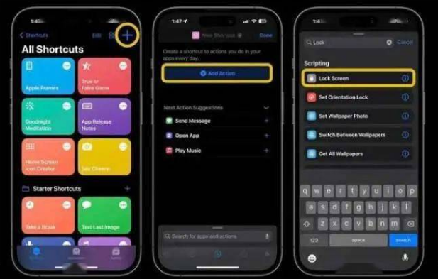 准格尔苹果14锁屏维修店分享iPhone14升级iOS16.4后如何创建锁屏快捷方式 